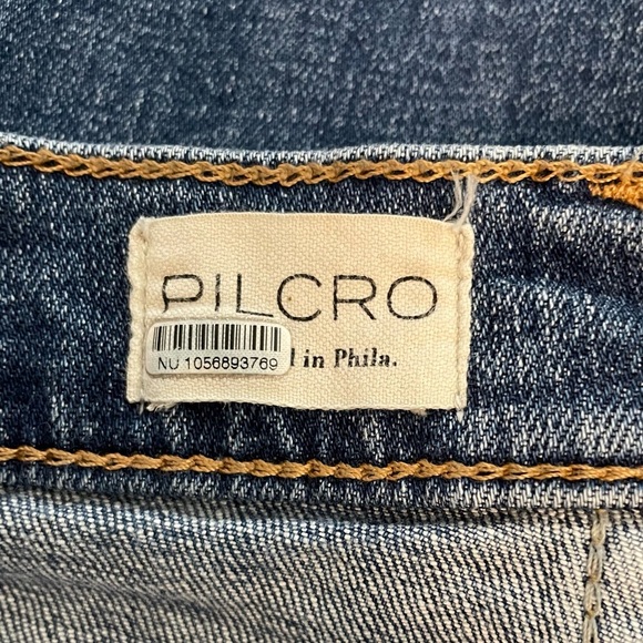 Pilcro Wide Leg High Rise Medium Blue Wash Denim Jean Size 29 - Picture 7 of 11